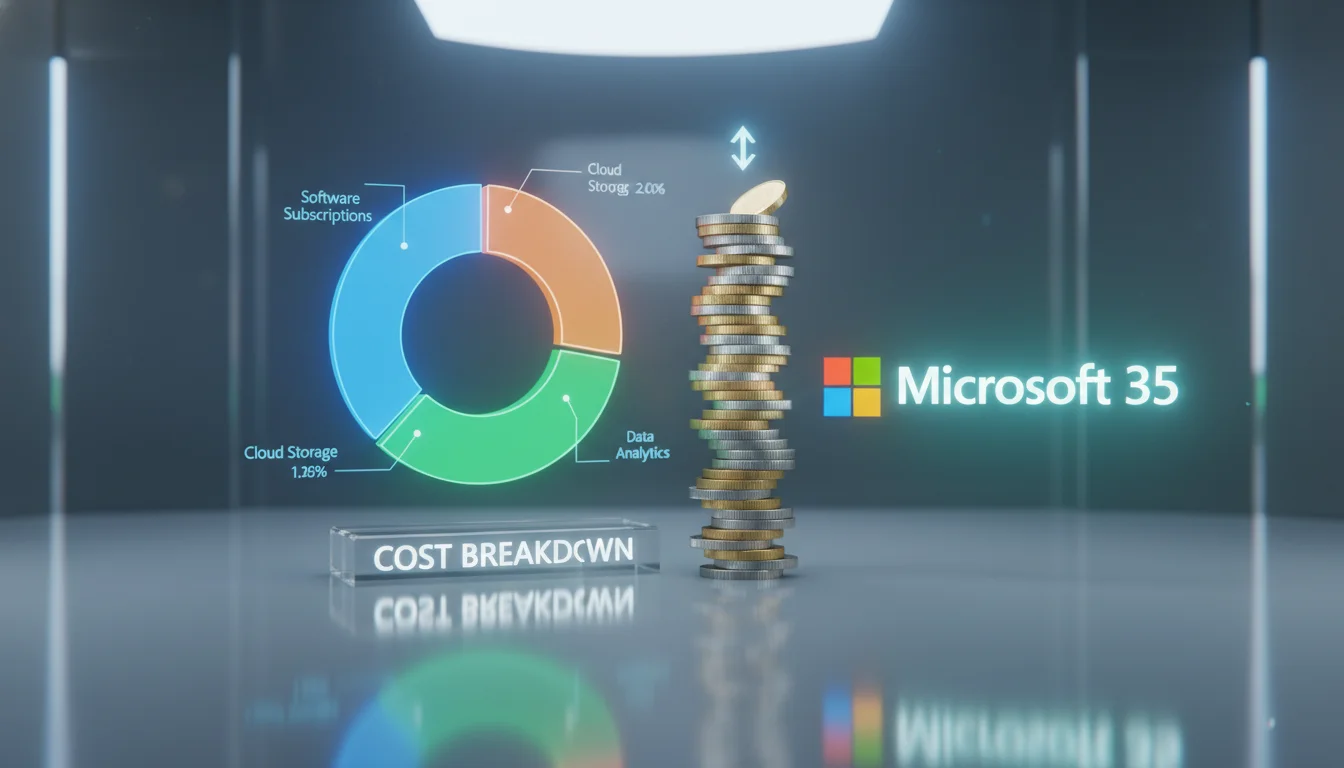 Biểu đồ cost breakdown của microsoft 365
