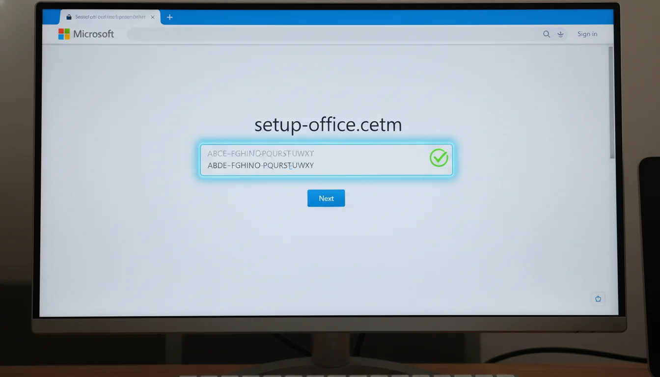 Hình ảnh đang nhập code kích hoạt Microsoft 365