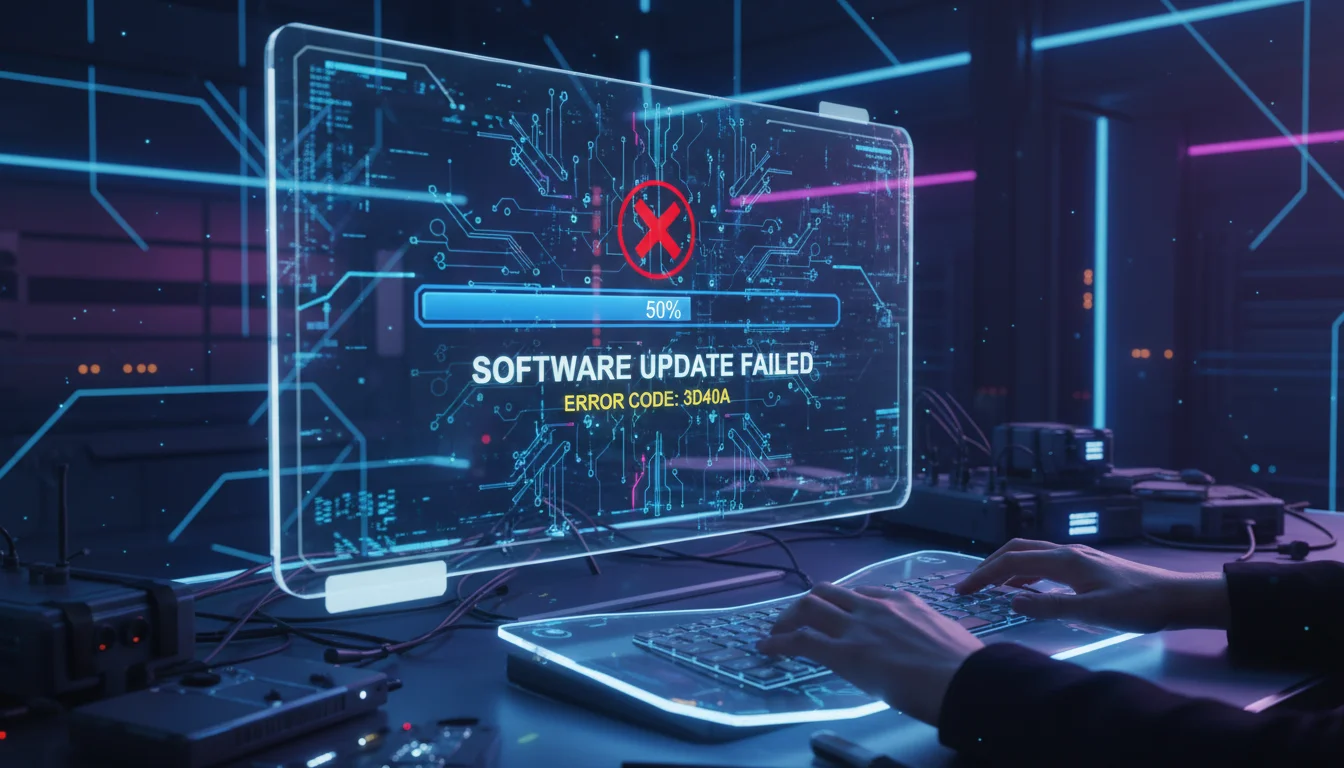 màn hình lỗi software update failed