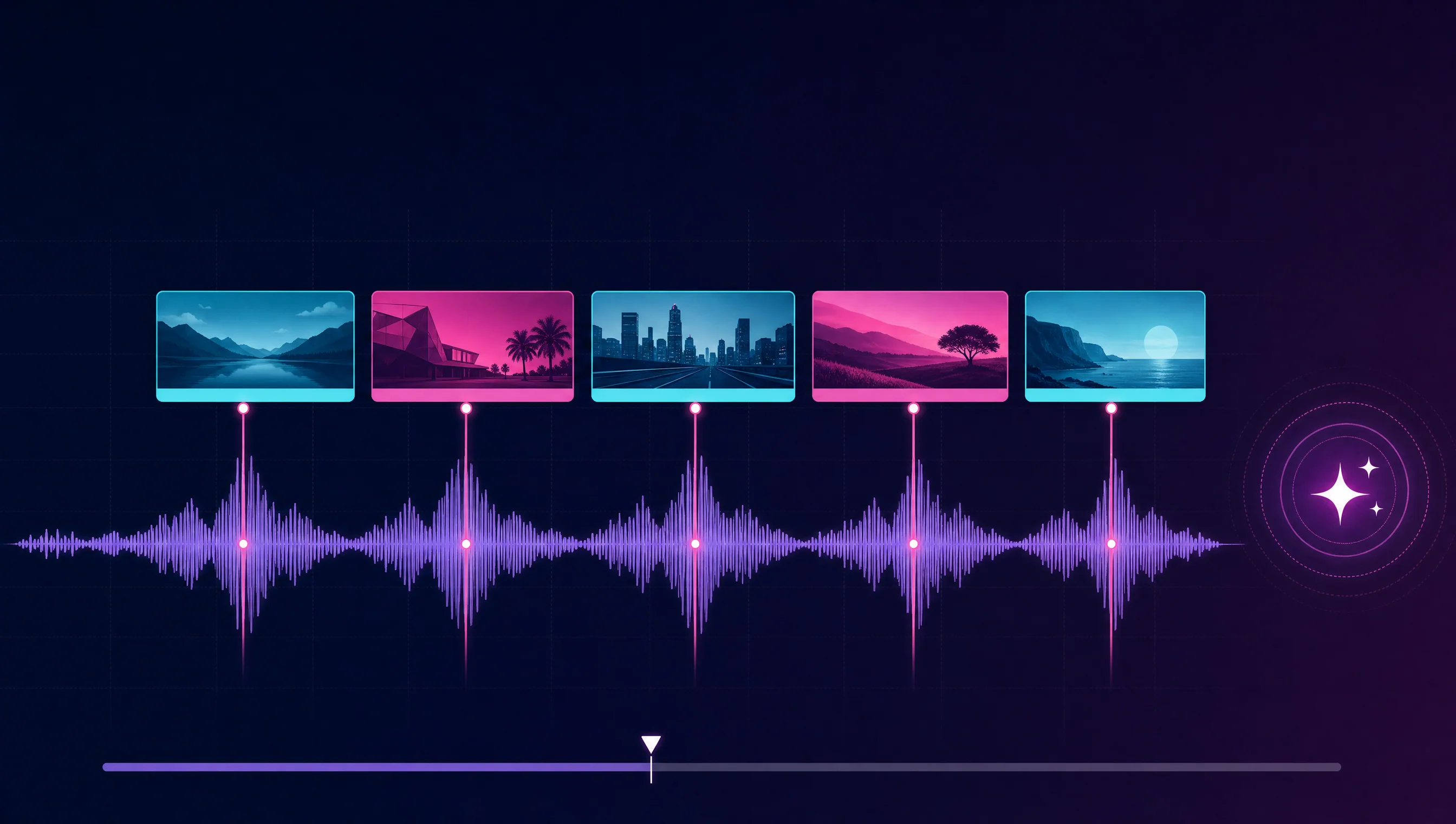 AI Beat Sync trên dòng thời gian CapCut với marker phách nhạc khớp clip video