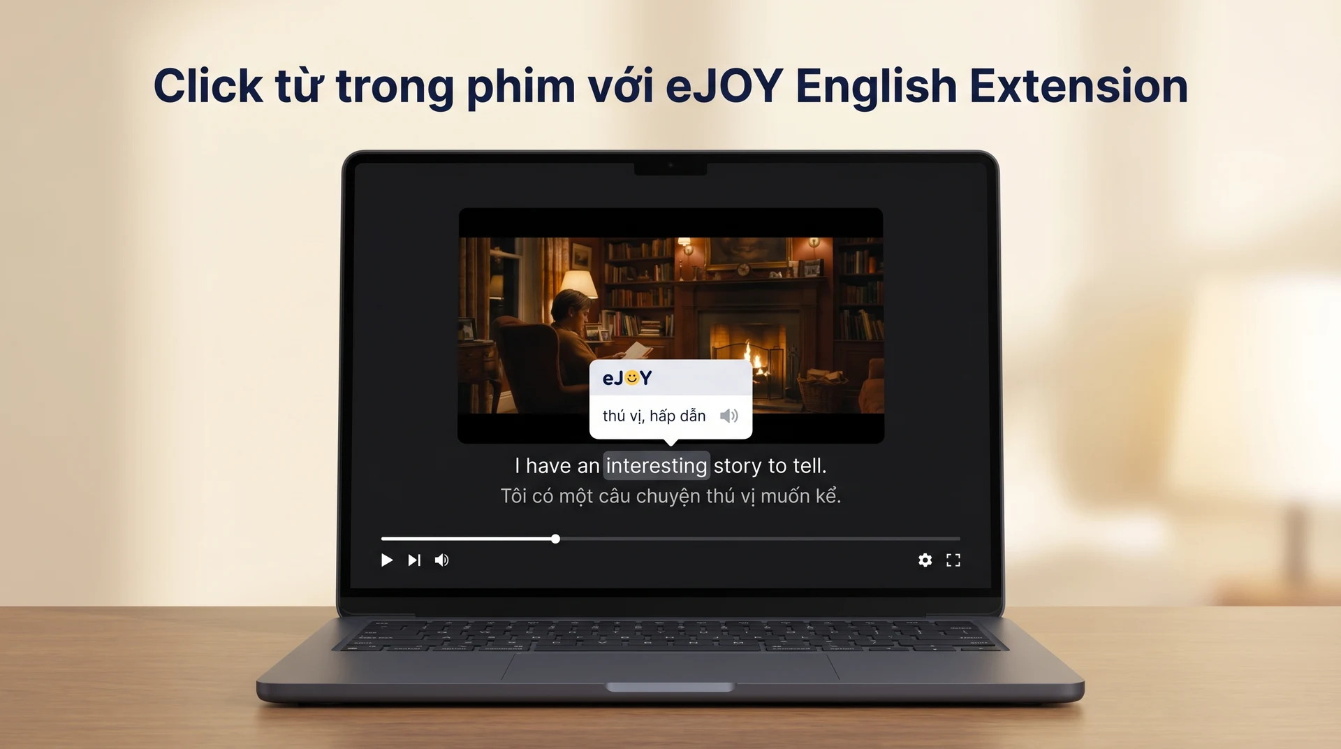 Demo eJOY English Extension click từ vựng trong phim Netflix với subtitle song ngữ