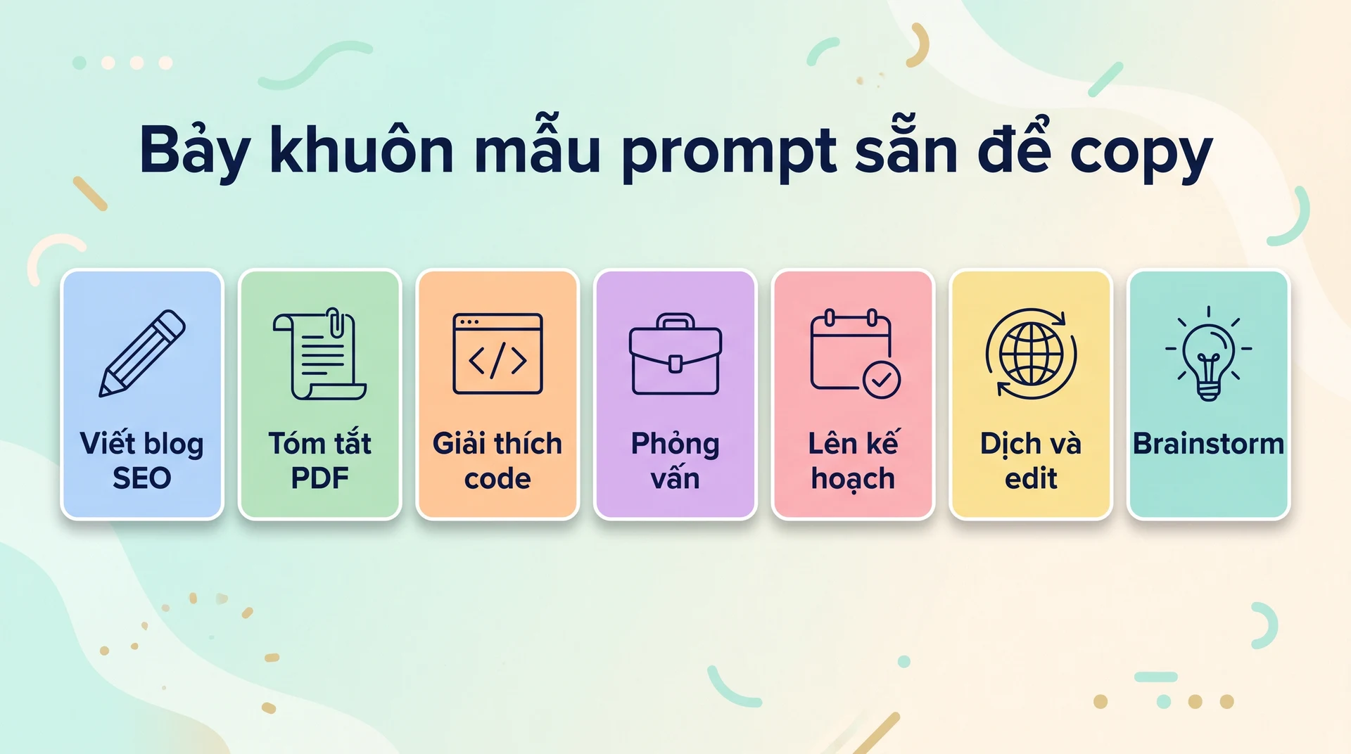 Bảy khuôn mẫu prompt sẵn để copy cho công việc hàng ngày